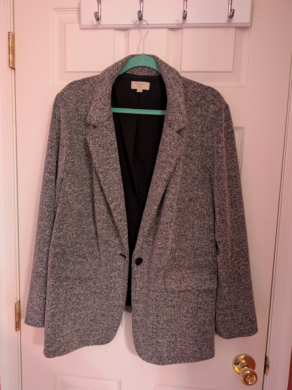 Loft Women's Gray Textured Blazer Jacket